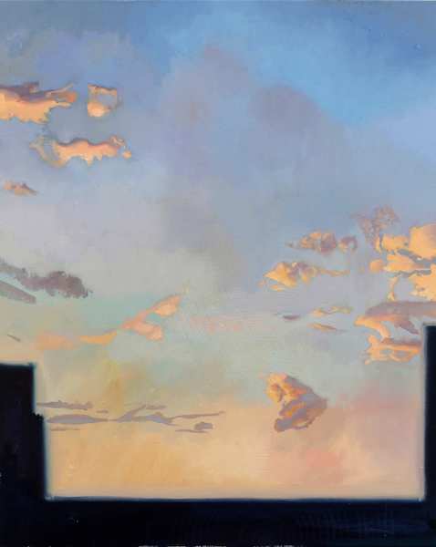 Rayk Goetze: Himmel über B., 2020, Öl und Acryl auf Leinwand, 100 x 80 cm